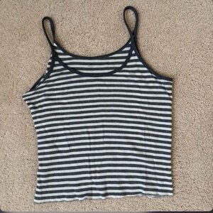 Striped Black and White Women's Tank Top
